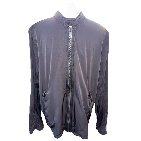 Diesel Black Nylon Moto Bomber Jacket Men’s L Full Zip Techwear Streetwear Soft - Picture 4 of 12